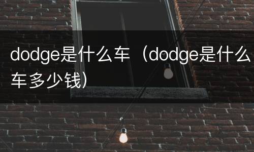 dodge是什么车（dodge是什么车多少钱）