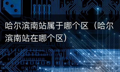 哈尔滨南站属于哪个区（哈尔滨南站在哪个区）