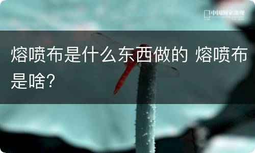 熔喷布是什么东西做的 熔喷布是啥?