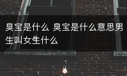 臭宝是什么 臭宝是什么意思男生叫女生什么