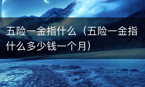 五险一金指什么（五险一金指什么多少钱一个月）