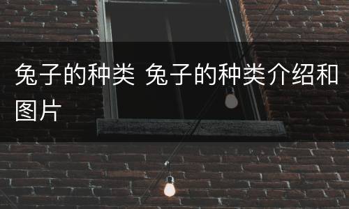 兔子的种类 兔子的种类介绍和图片