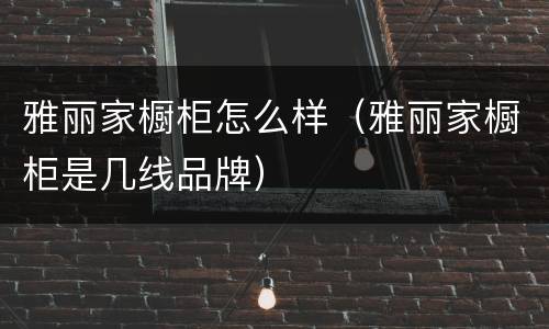 雅丽家橱柜怎么样（雅丽家橱柜是几线品牌）