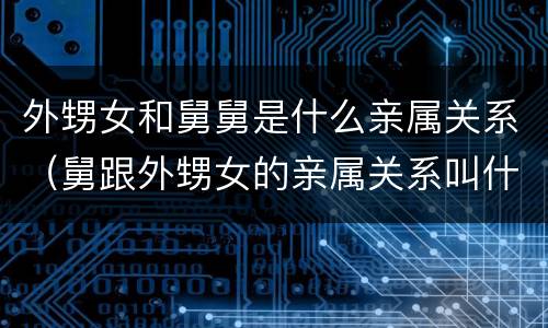 外甥女和舅舅是什么亲属关系（舅跟外甥女的亲属关系叫什么）