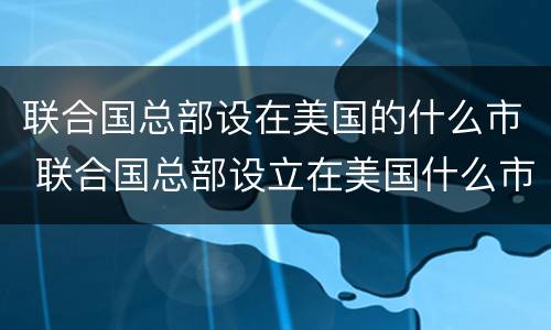 联合国总部设在美国的什么市 联合国总部设立在美国什么市