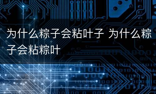 为什么粽子会粘叶子 为什么粽子会粘粽叶