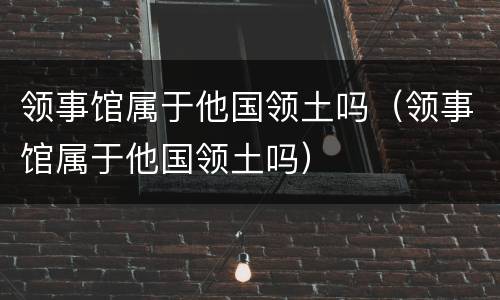 领事馆属于他国领土吗（领事馆属于他国领土吗）
