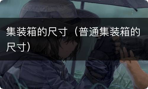 集装箱的尺寸（普通集装箱的尺寸）