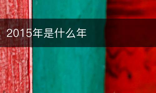 2015年是什么年