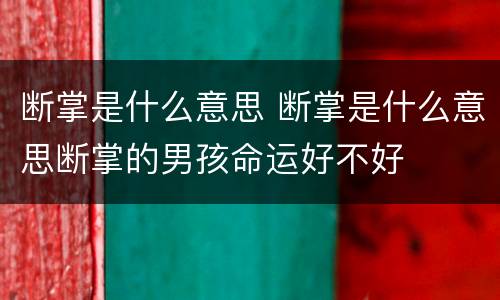断掌是什么意思 断掌是什么意思断掌的男孩命运好不好