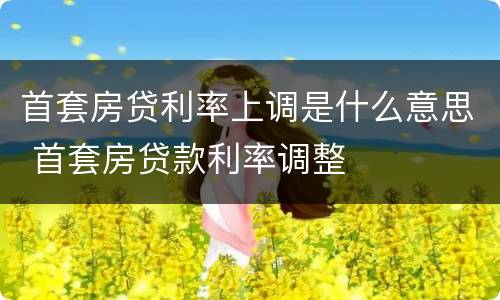 首套房贷利率上调是什么意思 首套房贷款利率调整