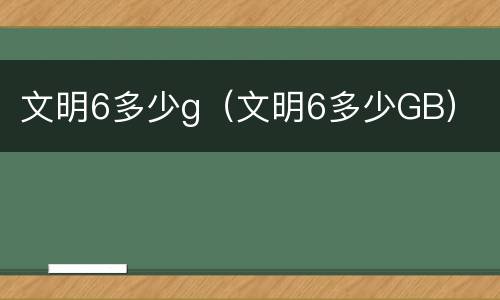 文明6多少g（文明6多少GB）