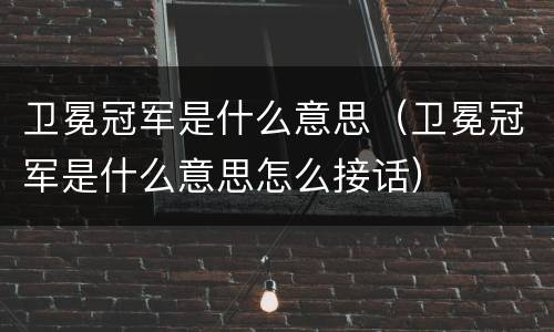 卫冕冠军是什么意思（卫冕冠军是什么意思怎么接话）