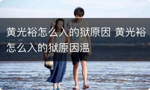 黄光裕怎么入的狱原因 黄光裕怎么入的狱原因温