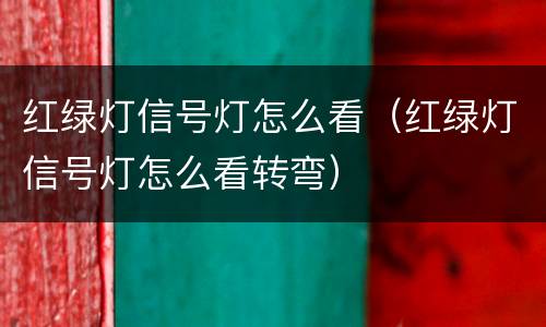 红绿灯信号灯怎么看（红绿灯信号灯怎么看转弯）
