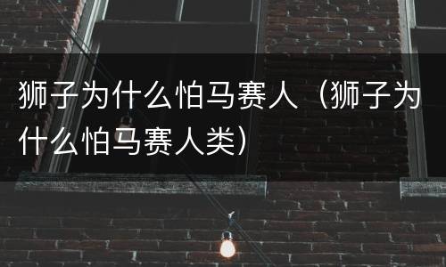 狮子为什么怕马赛人（狮子为什么怕马赛人类）
