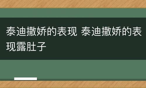 泰迪撒娇的表现 泰迪撒娇的表现露肚子