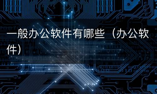 一般办公软件有哪些（办公软件）