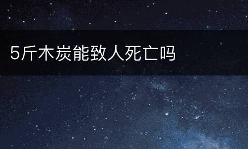 5斤木炭能致人死亡吗