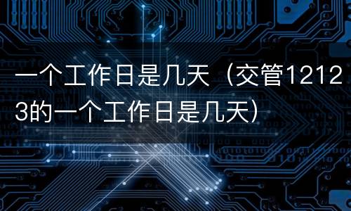 一个工作日是几天（交管12123的一个工作日是几天）