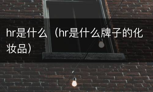 hr是什么（hr是什么牌子的化妆品）