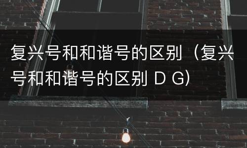 复兴号和和谐号的区别（复兴号和和谐号的区别 D G）