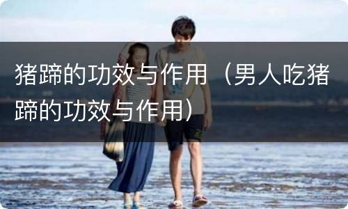 猪蹄的功效与作用（男人吃猪蹄的功效与作用）
