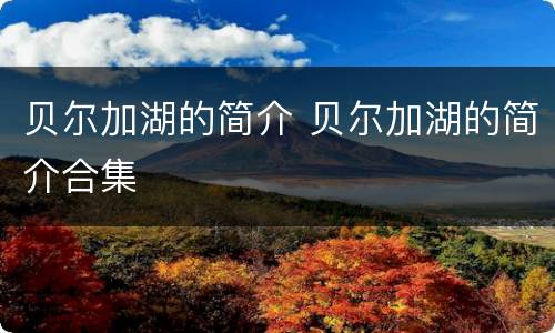 贝尔加湖的简介 贝尔加湖的简介合集