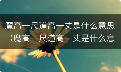魔高一尺道高一丈是什么意思（魔高一尺道高一丈是什么意思啊150字）