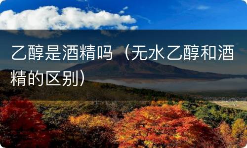 乙醇是酒精吗（无水乙醇和酒精的区别）