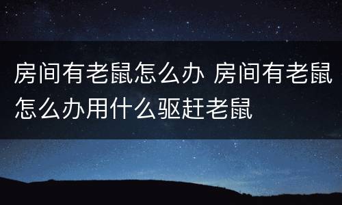 房间有老鼠怎么办 房间有老鼠怎么办用什么驱赶老鼠