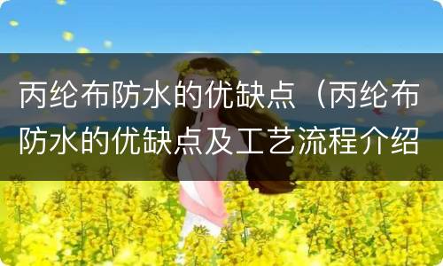 丙纶布防水的优缺点（丙纶布防水的优缺点及工艺流程介绍）