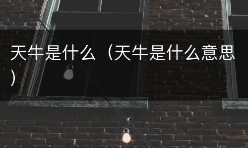 天牛是什么（天牛是什么意思）