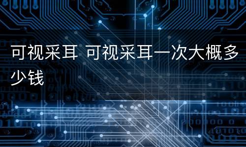 可视采耳 可视采耳一次大概多少钱