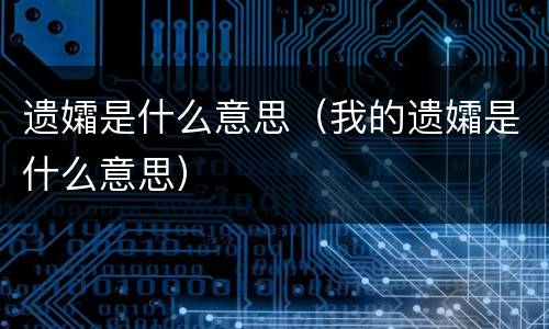 遗孀是什么意思（我的遗孀是什么意思）