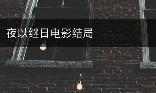 夜以继日电影结局