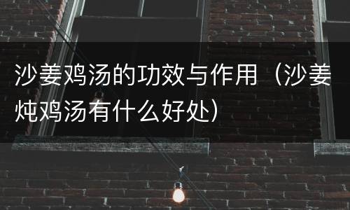 沙姜鸡汤的功效与作用（沙姜炖鸡汤有什么好处）