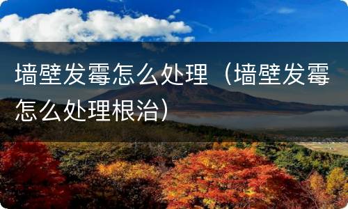 墙壁发霉怎么处理（墙壁发霉怎么处理根治）