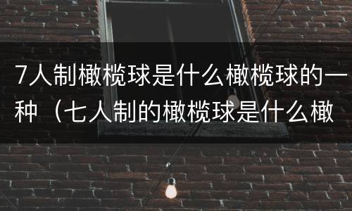 7人制橄榄球是什么橄榄球的一种（七人制的橄榄球是什么橄榄球的一种）