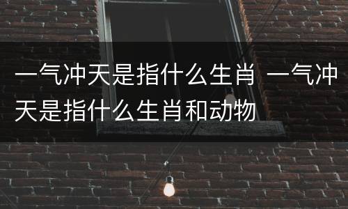 一气冲天是指什么生肖 一气冲天是指什么生肖和动物