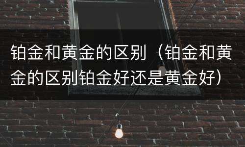 铂金和黄金的区别（铂金和黄金的区别铂金好还是黄金好）