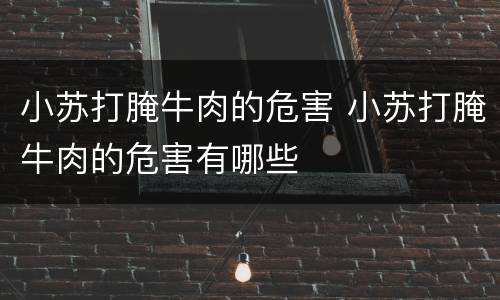 小苏打腌牛肉的危害 小苏打腌牛肉的危害有哪些