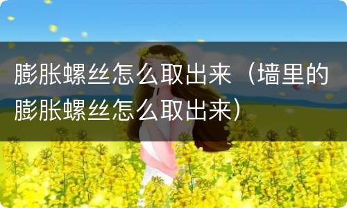 膨胀螺丝怎么取出来（墙里的膨胀螺丝怎么取出来）