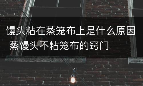 馒头粘在蒸笼布上是什么原因 蒸馒头不粘笼布的窍门