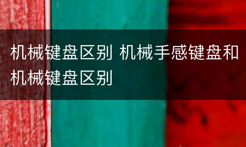 机械键盘区别 机械手感键盘和机械键盘区别