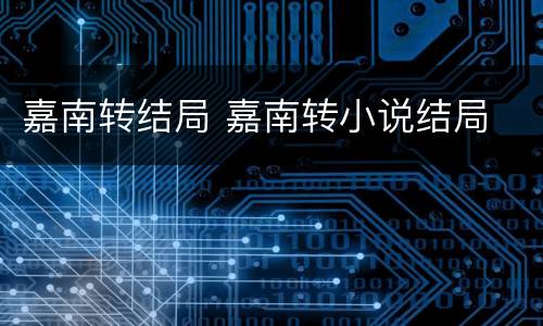 嘉南转结局 嘉南转小说结局