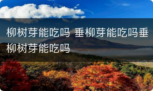 柳树芽能吃吗 垂柳芽能吃吗垂柳树芽能吃吗