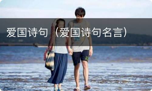 爱国诗句（爱国诗句名言）