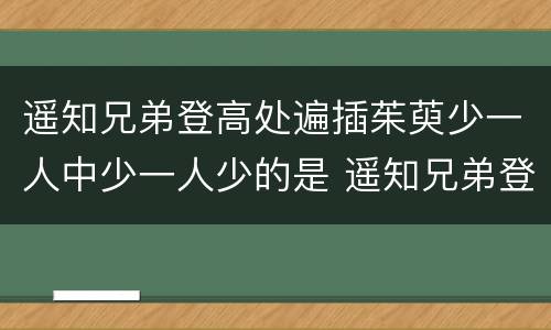 遥知兄弟登高处遍插茱萸少一人中少一人少的是 遥知兄弟登高处遍插茱萸少一人中少一人指谁