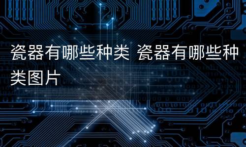 瓷器有哪些种类 瓷器有哪些种类图片